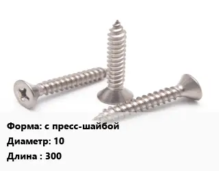 Саморез с пресс-шайбой D=10 L=300 сталь без покрытия